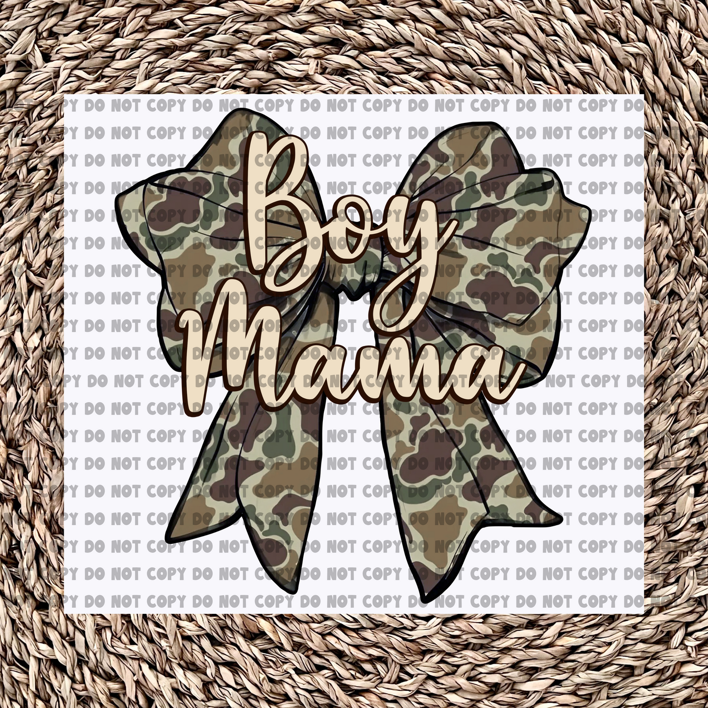 Camo bow boy mama - Ready to Press - Sublimation Transfer