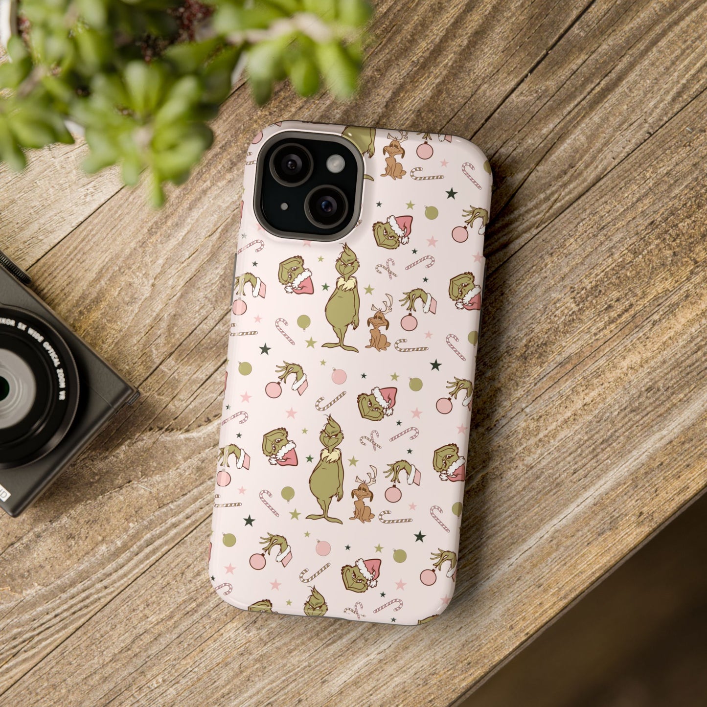 Pink Christmas Grinch Magsafe Phone Case