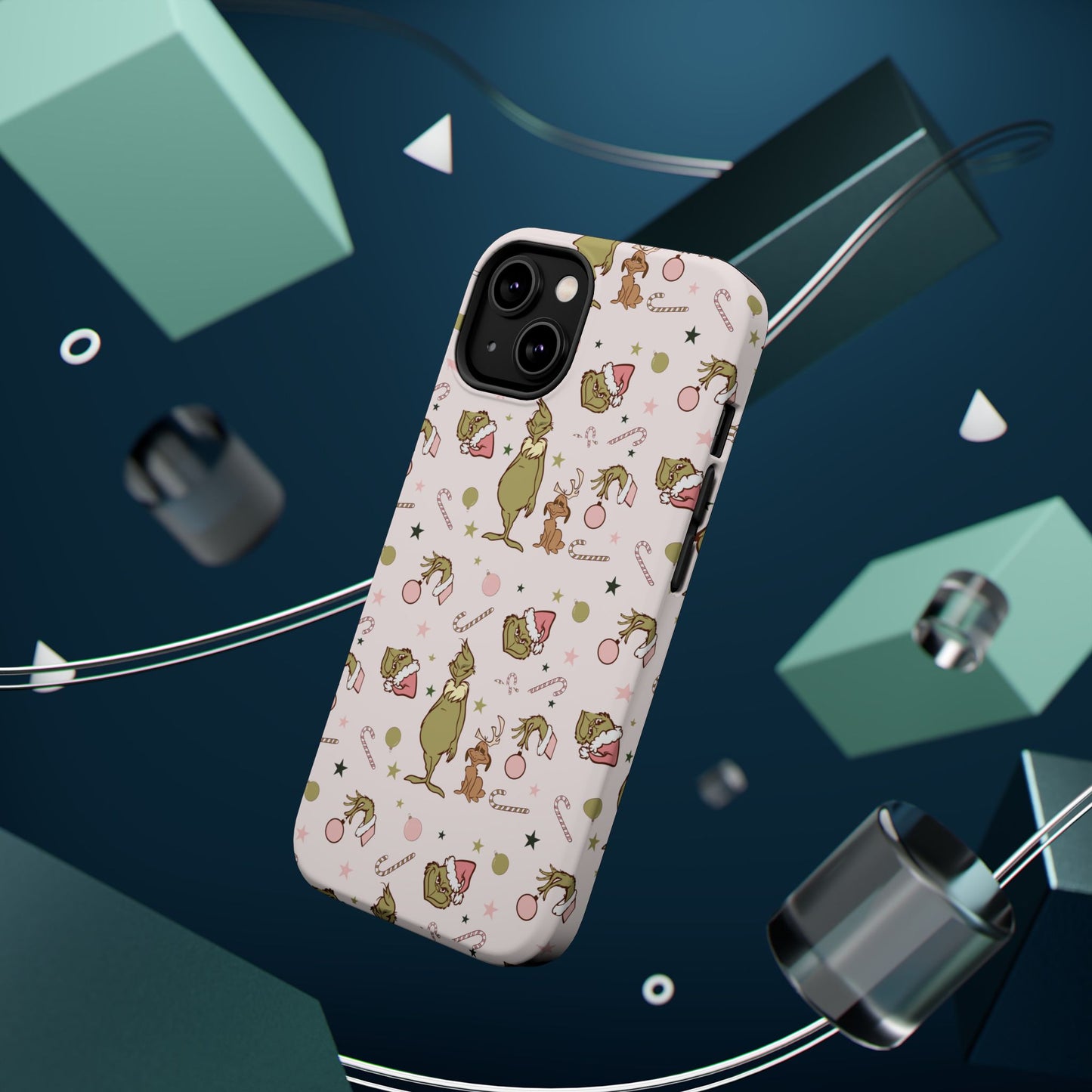 Pink Christmas Grinch Magsafe Phone Case