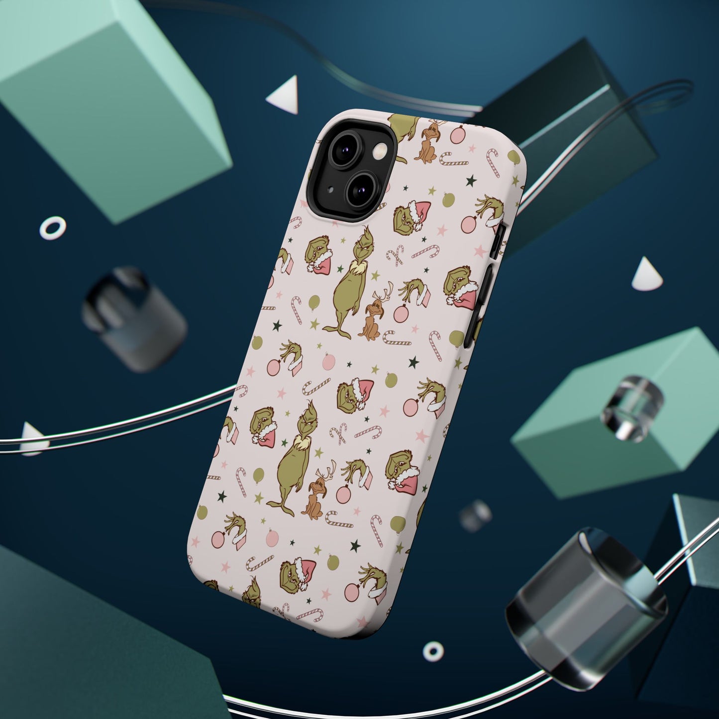 Pink Christmas Grinch Magsafe Phone Case