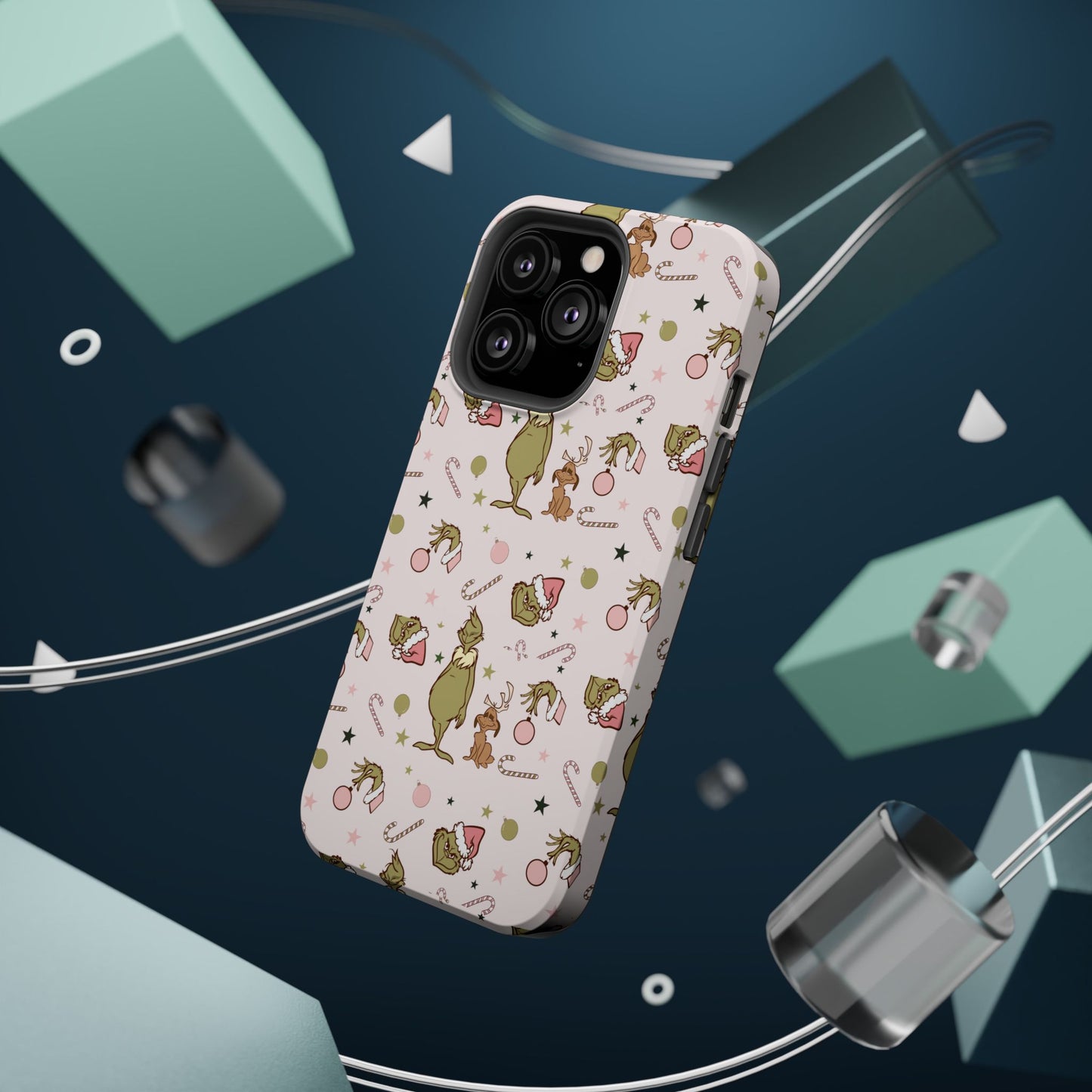 Pink Christmas Grinch Magsafe Phone Case