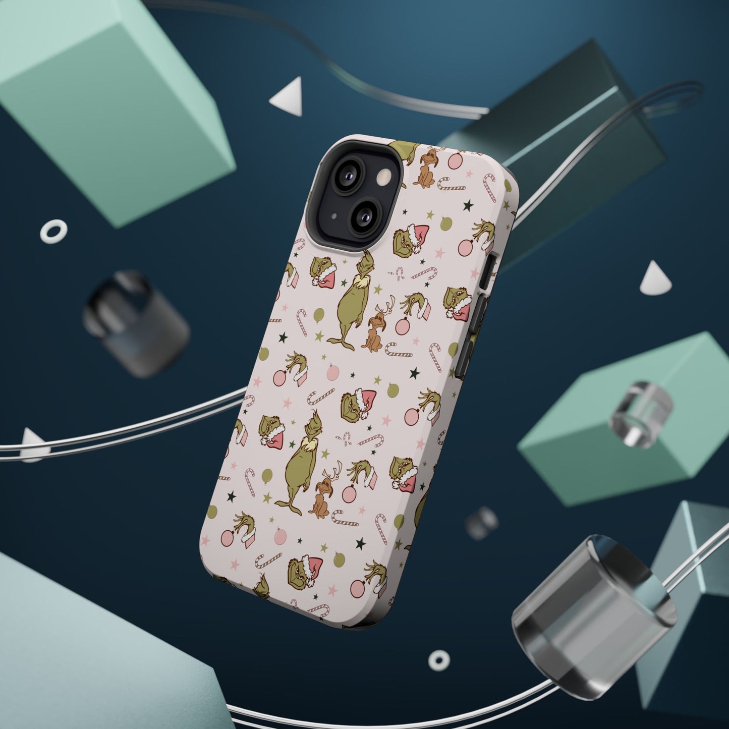 Pink Christmas Grinch Magsafe Phone Case