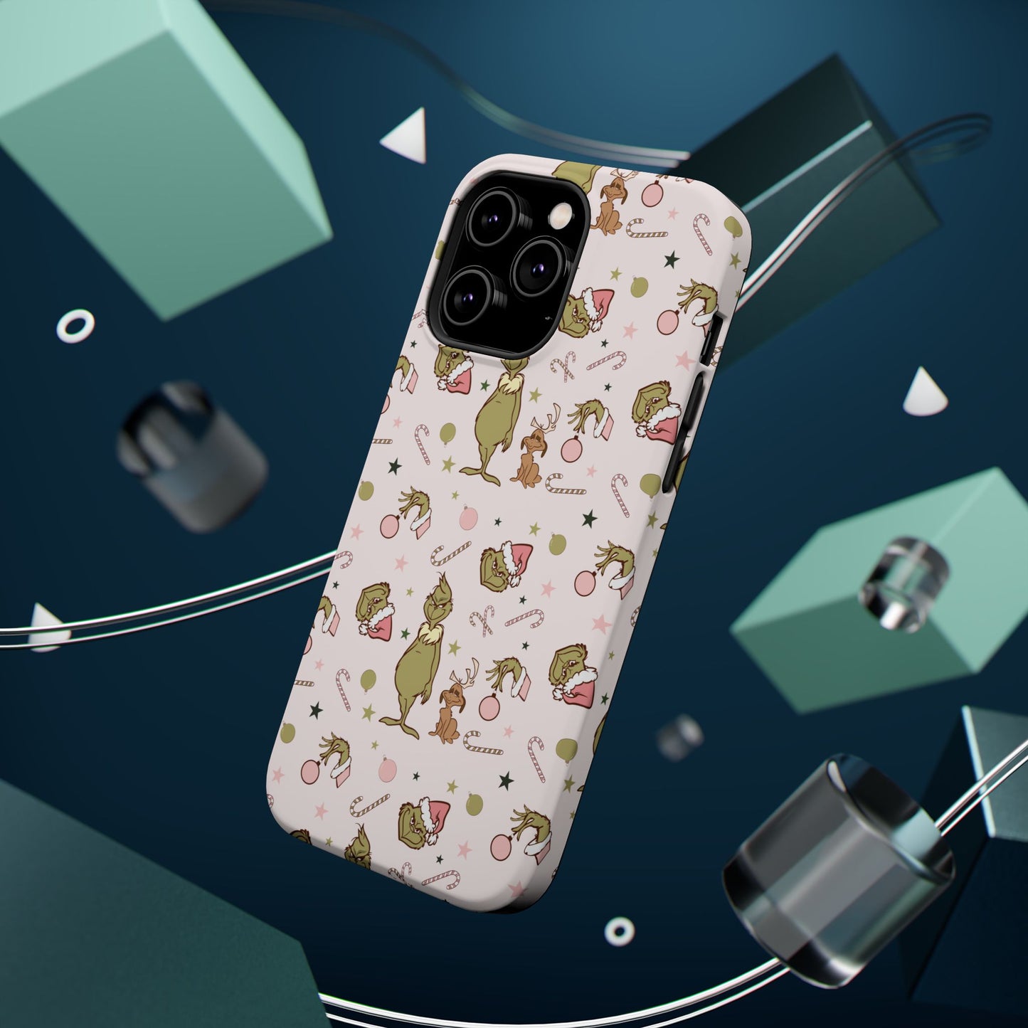 Pink Christmas Grinch Magsafe Phone Case