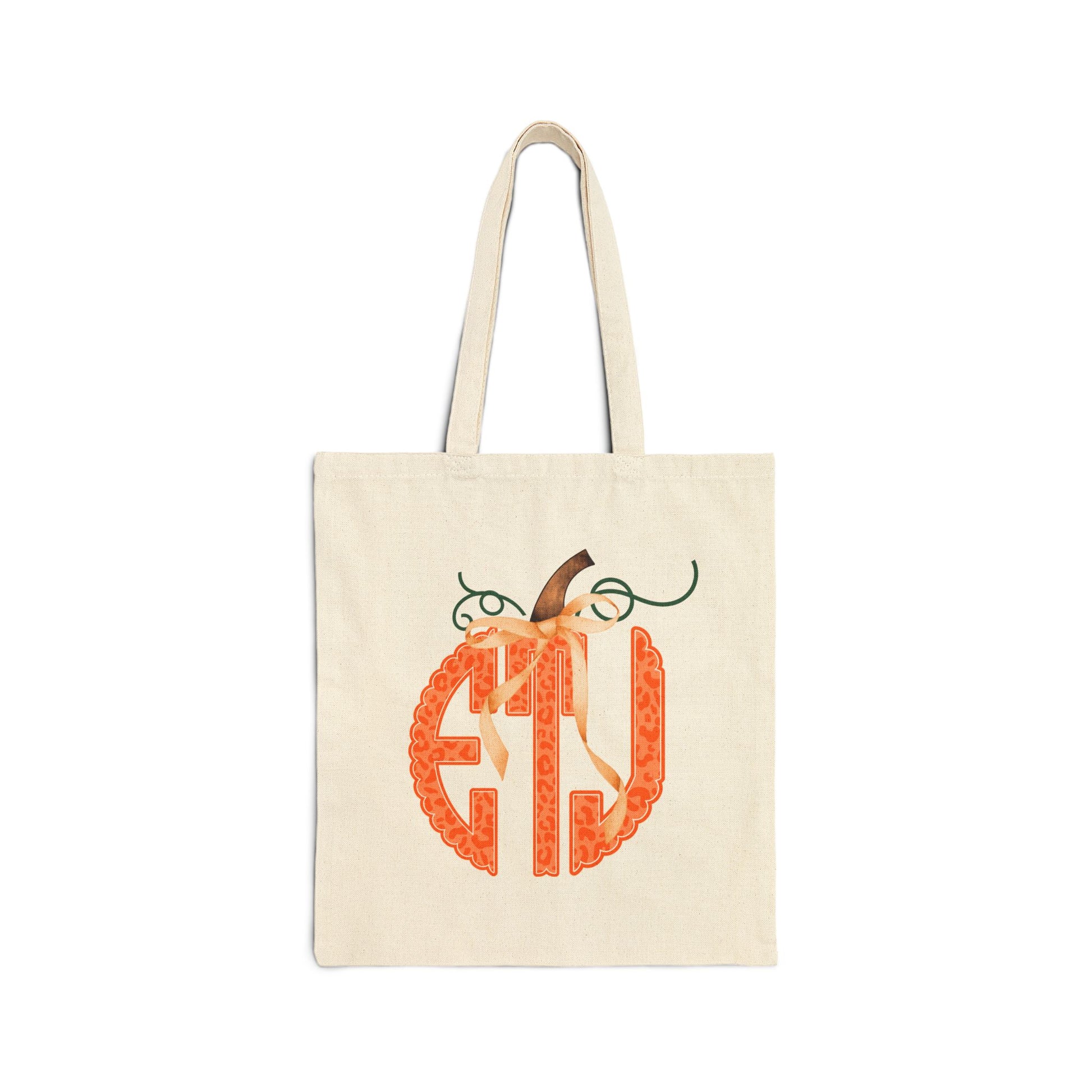 Autumn Pumpkin Monogram Tote Bag