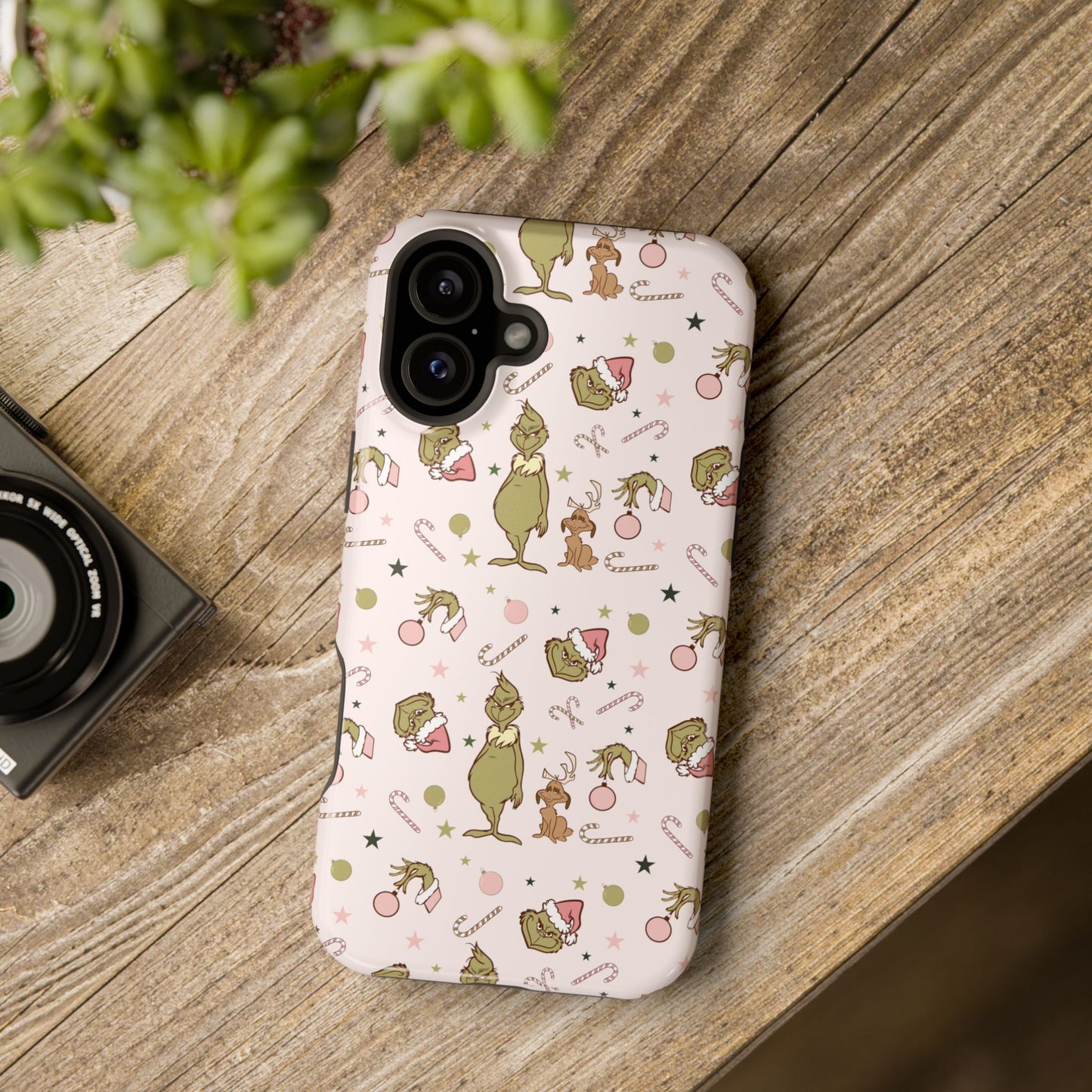 Pink Christmas Grinch Magsafe Phone Case
