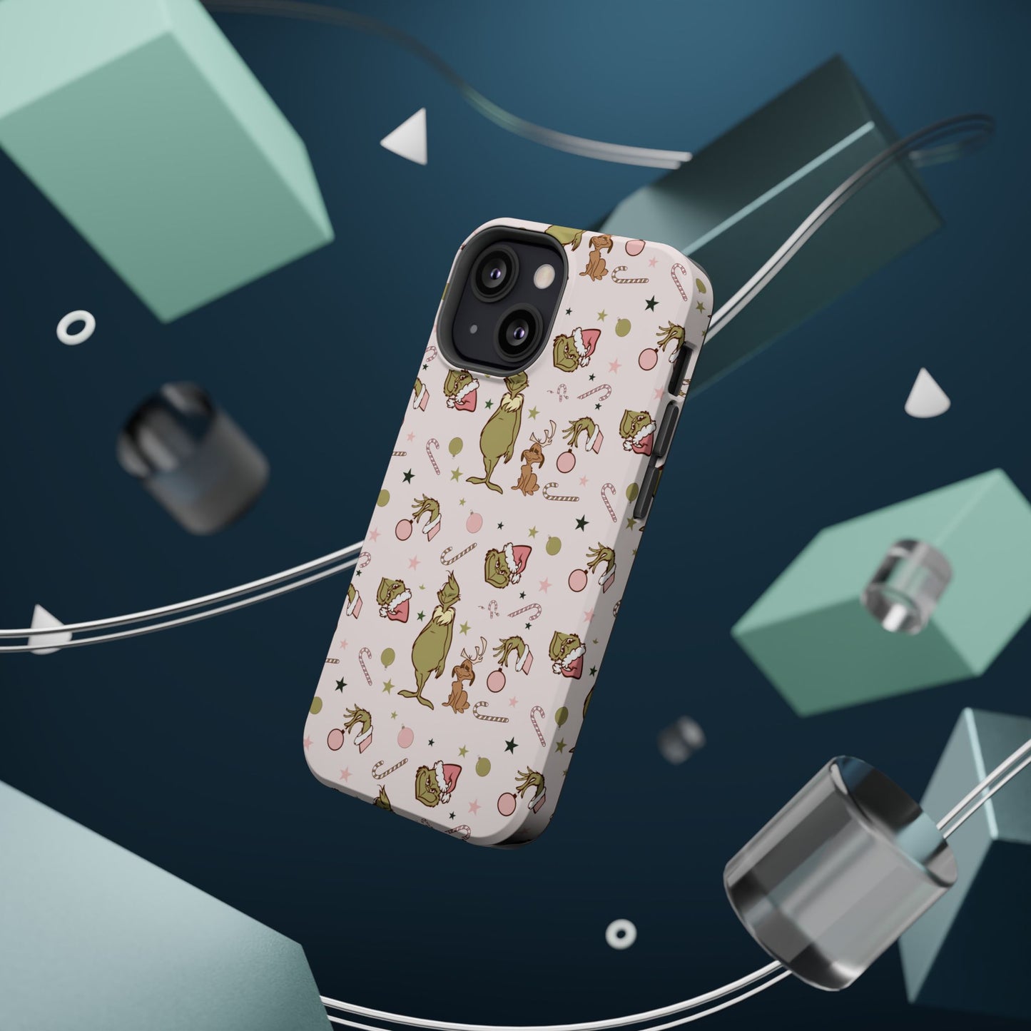 Pink Christmas Grinch Magsafe Phone Case