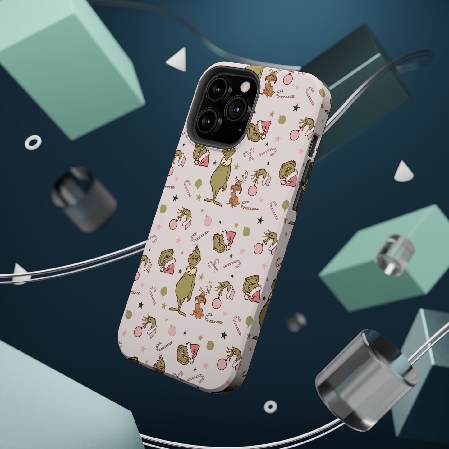 Pink Christmas Grinch Magsafe Phone Case