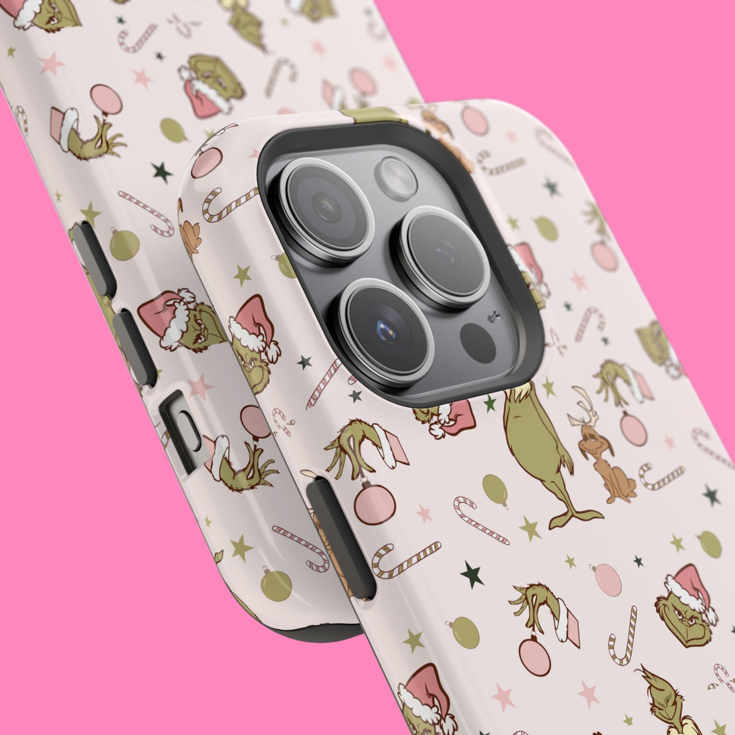 Pink Christmas Grinch Magsafe Phone Case