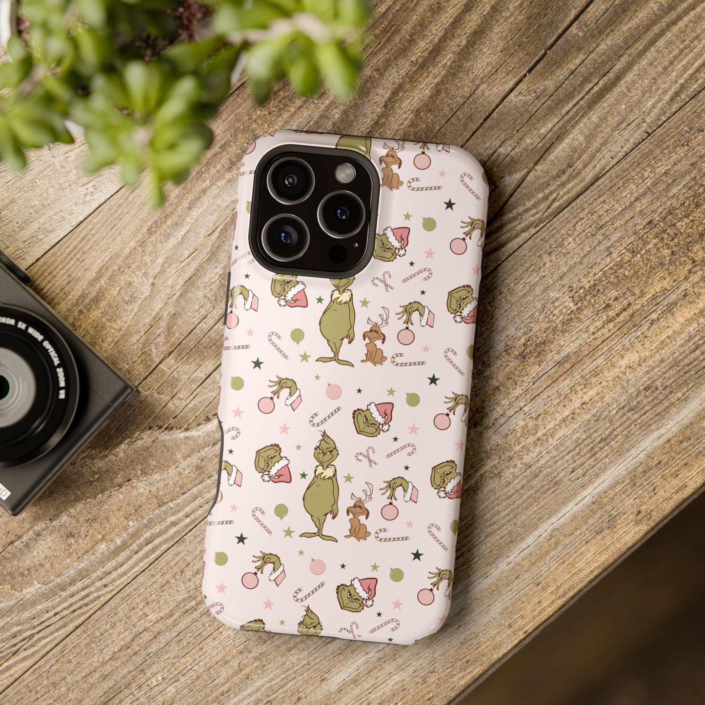 Pink Christmas Grinch Magsafe Phone Case