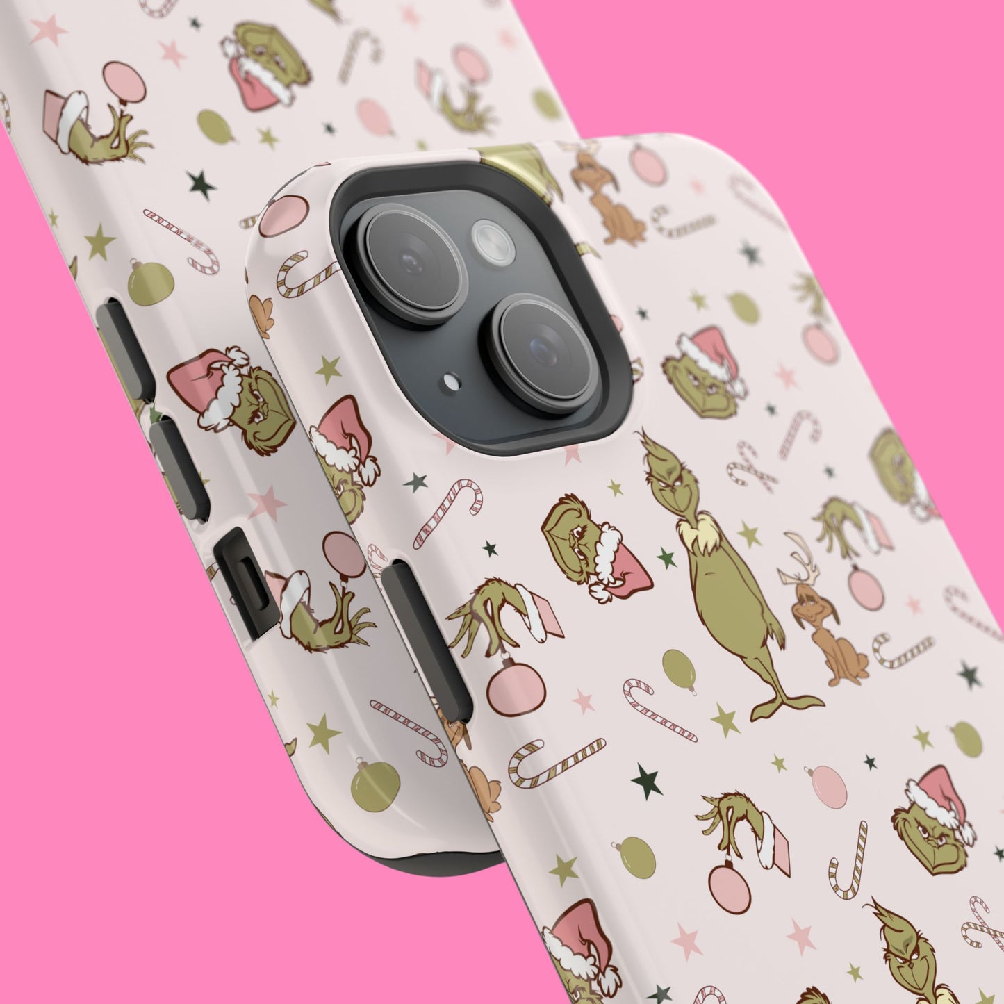 Pink Christmas Grinch Magsafe Phone Case