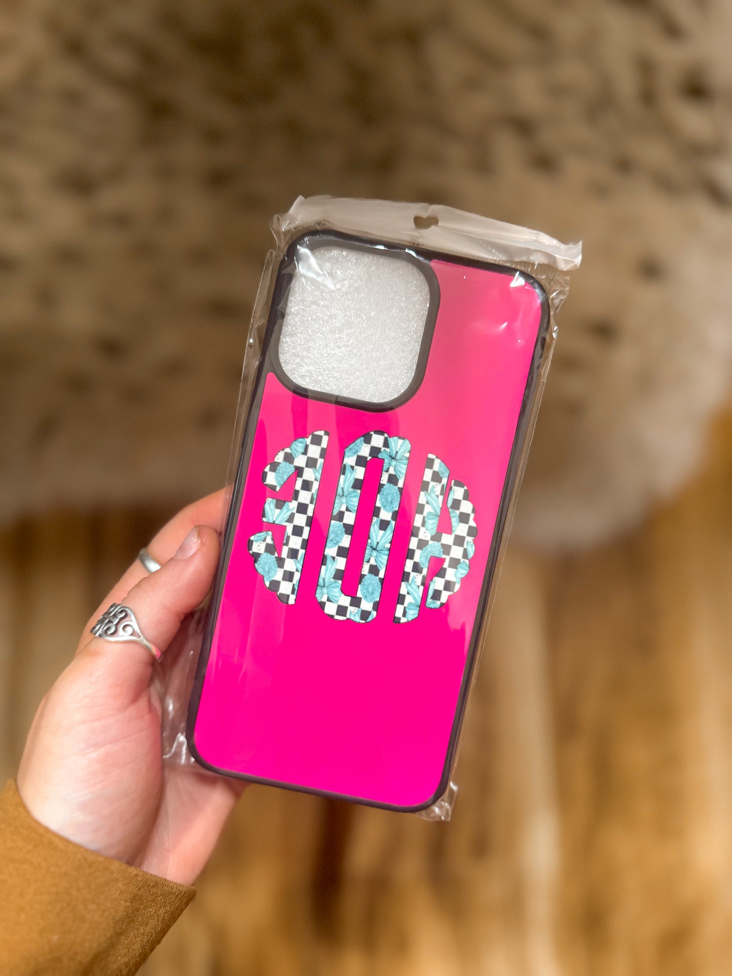 OOPS - HDE BACKWARDS WESTERN MONOGRAM PHONE CASE
