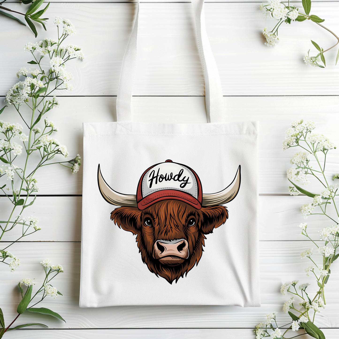 HOWDY COW TOTE BAG