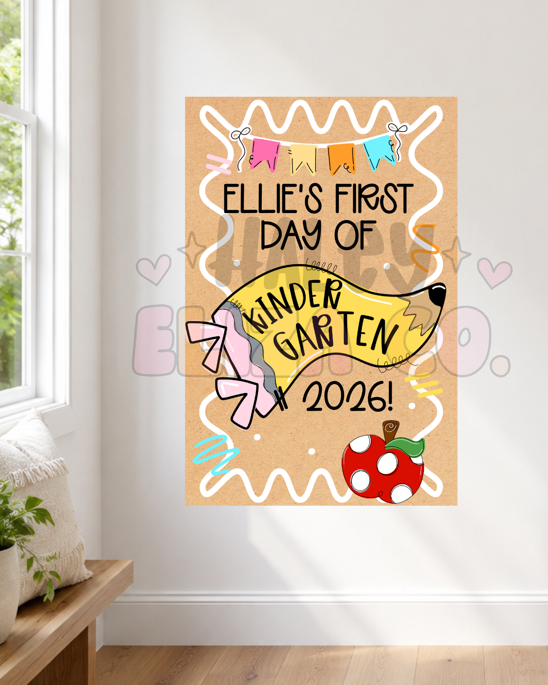 Personalized First Day of School Poster | 24×36
