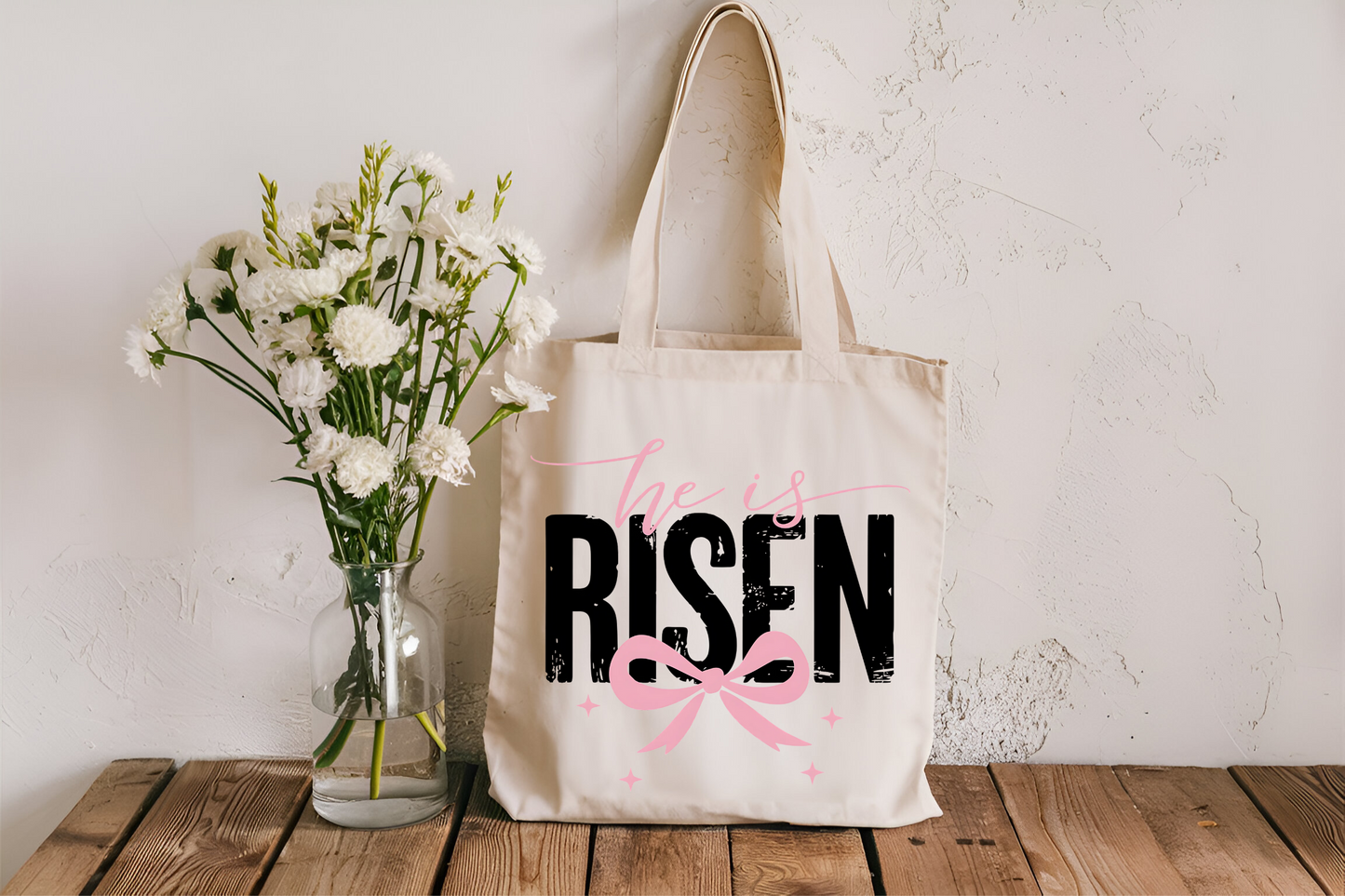 Coquette He Is Risen Tote Bag