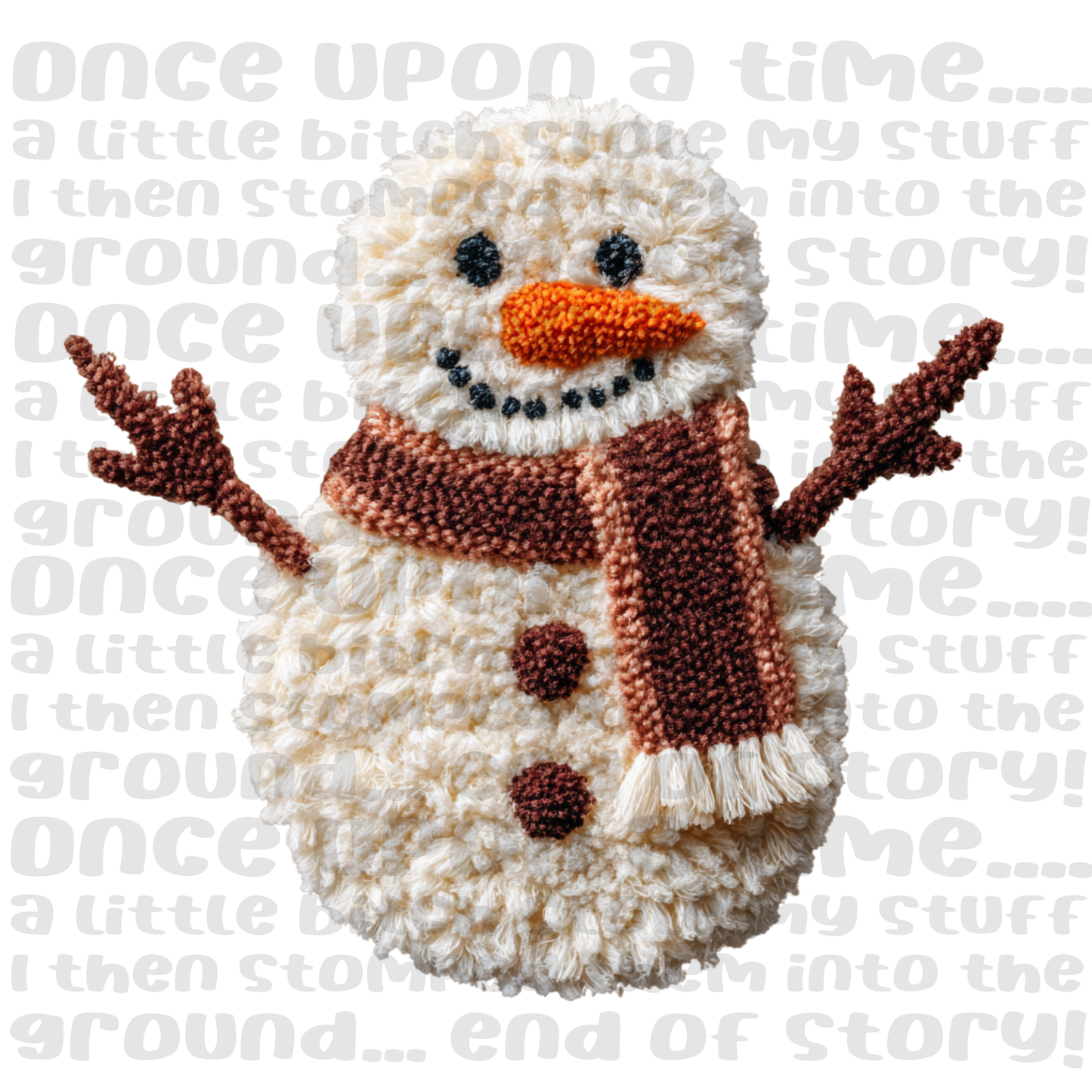 faux chenille patch snowman png