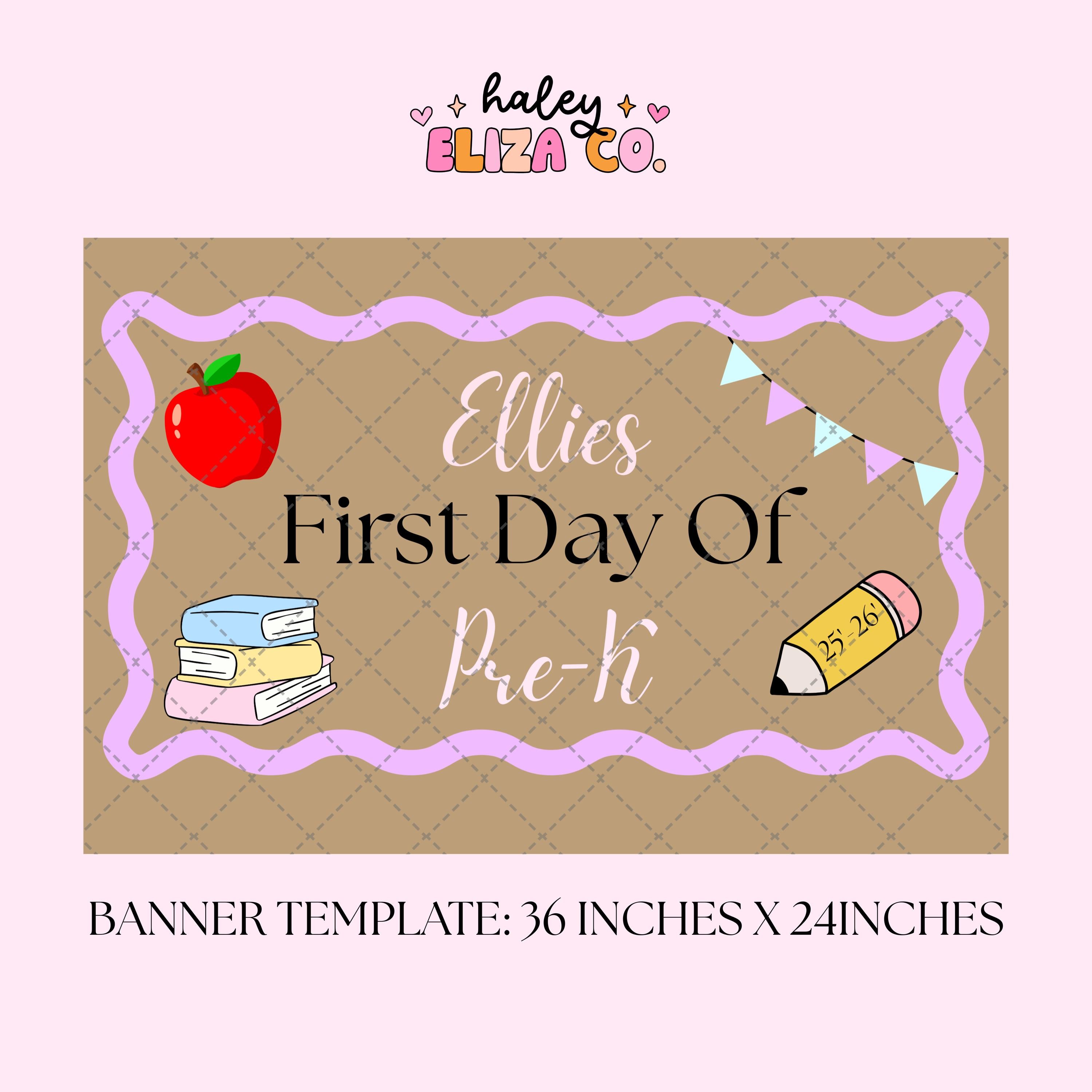 Editable School Painted Banner Template | Painted Banner Template | Digital File