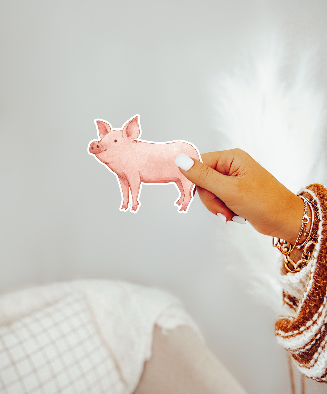 The Art of the Bold Pig Watercolor Sticker