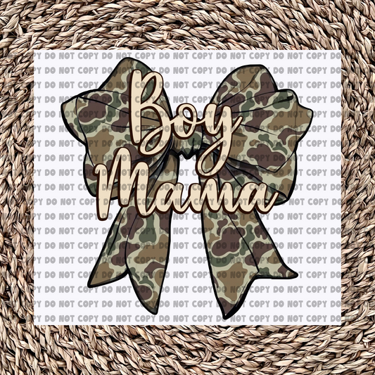 Camo bow boy mama - Ready to Press - Sublimation Transfer