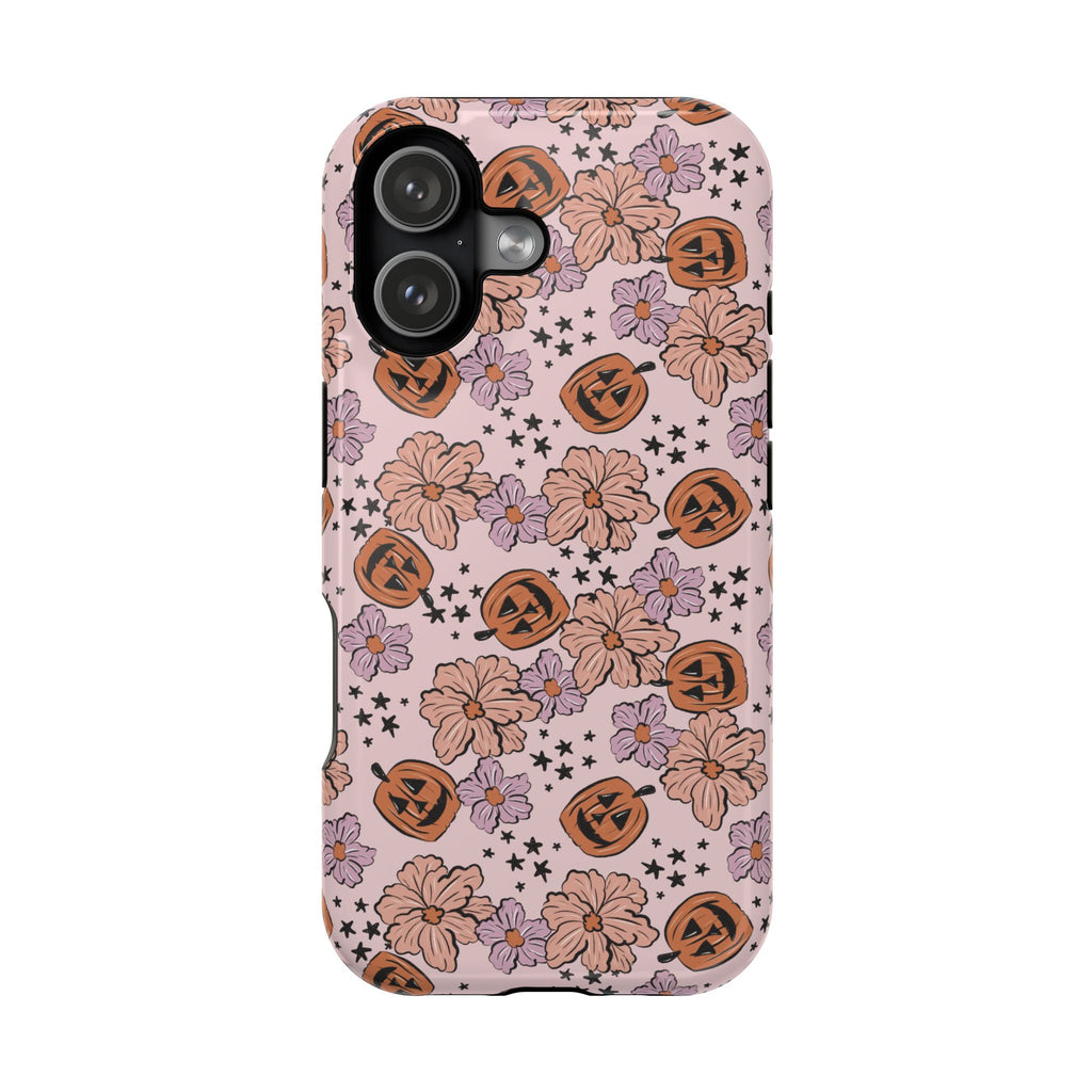 Floral Pumpkin Halloween Magnetic Impact Phone Case