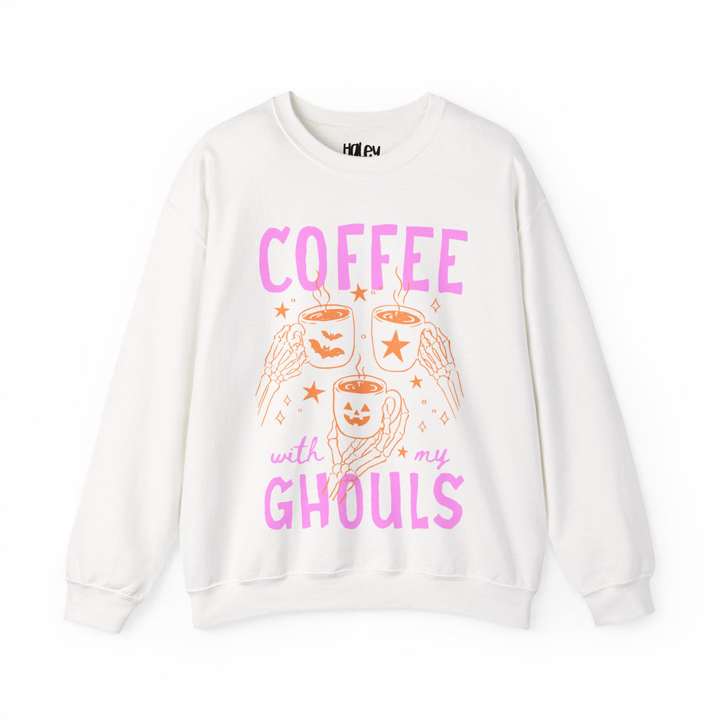 Coffee with My Ghouls Cute Halloween Ghost Coffee Design