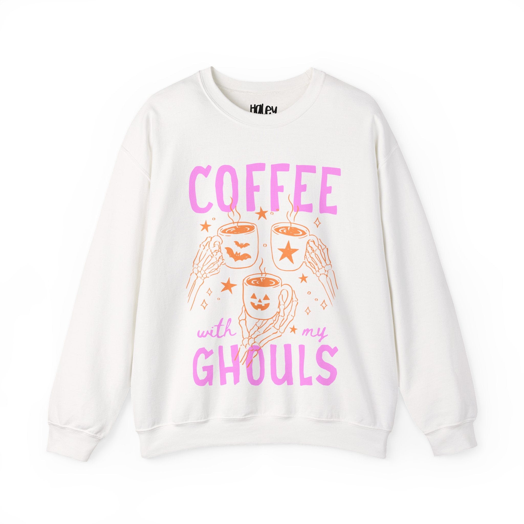 Coffee with My Ghouls Cute Halloween Ghost Coffee Design