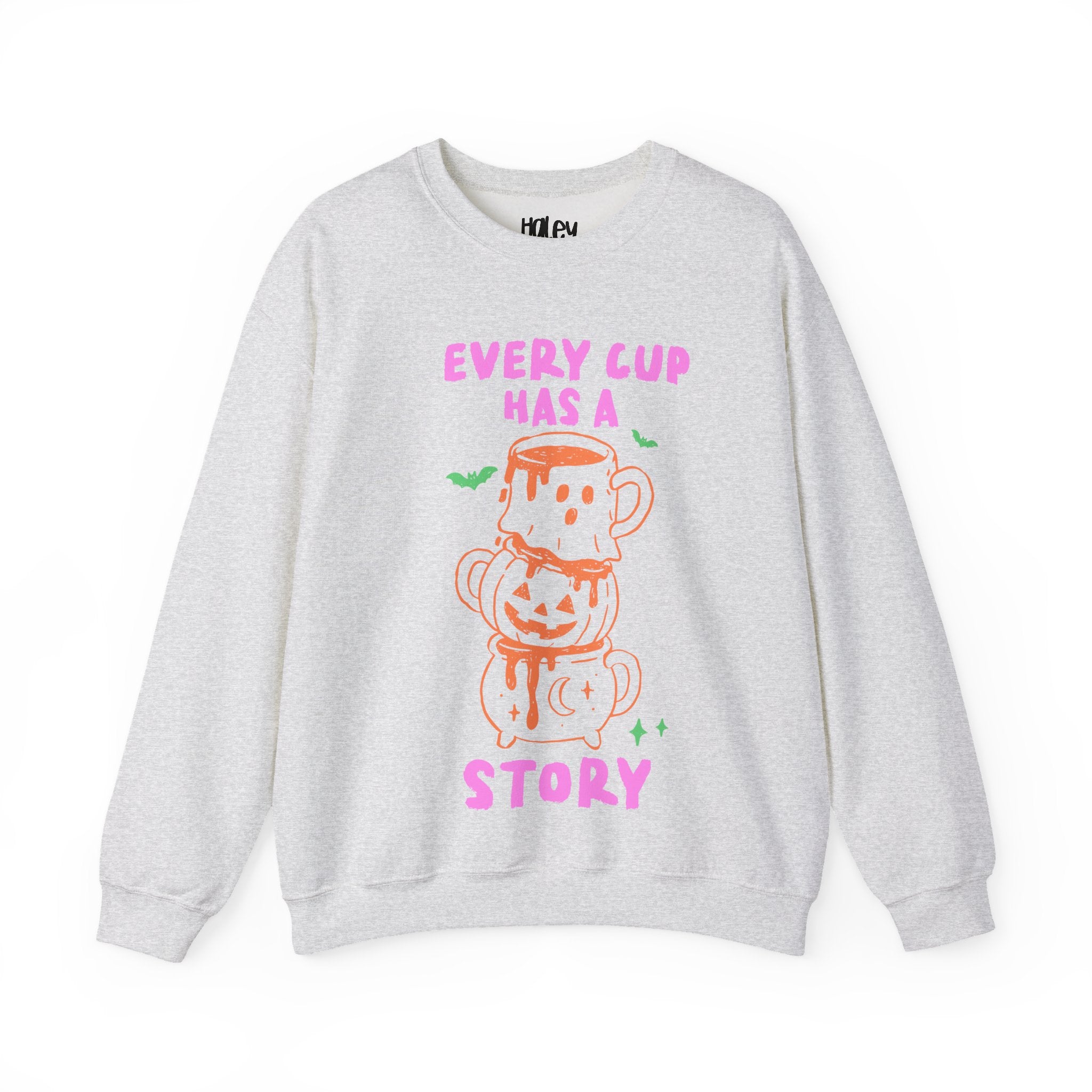 Every Cup Has a Story Cute Stacked Mugs Graphic Sweatshirt