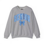 Blue Plaid Bow Senior 2027 Crewneck Sweatshirt