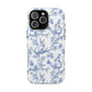 Dusty Blue Toile de Jouy Easter Bunnies Magsafe Phone Case