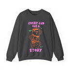Every Cup Has a Story Cute Stacked Mugs Graphic Sweatshirt