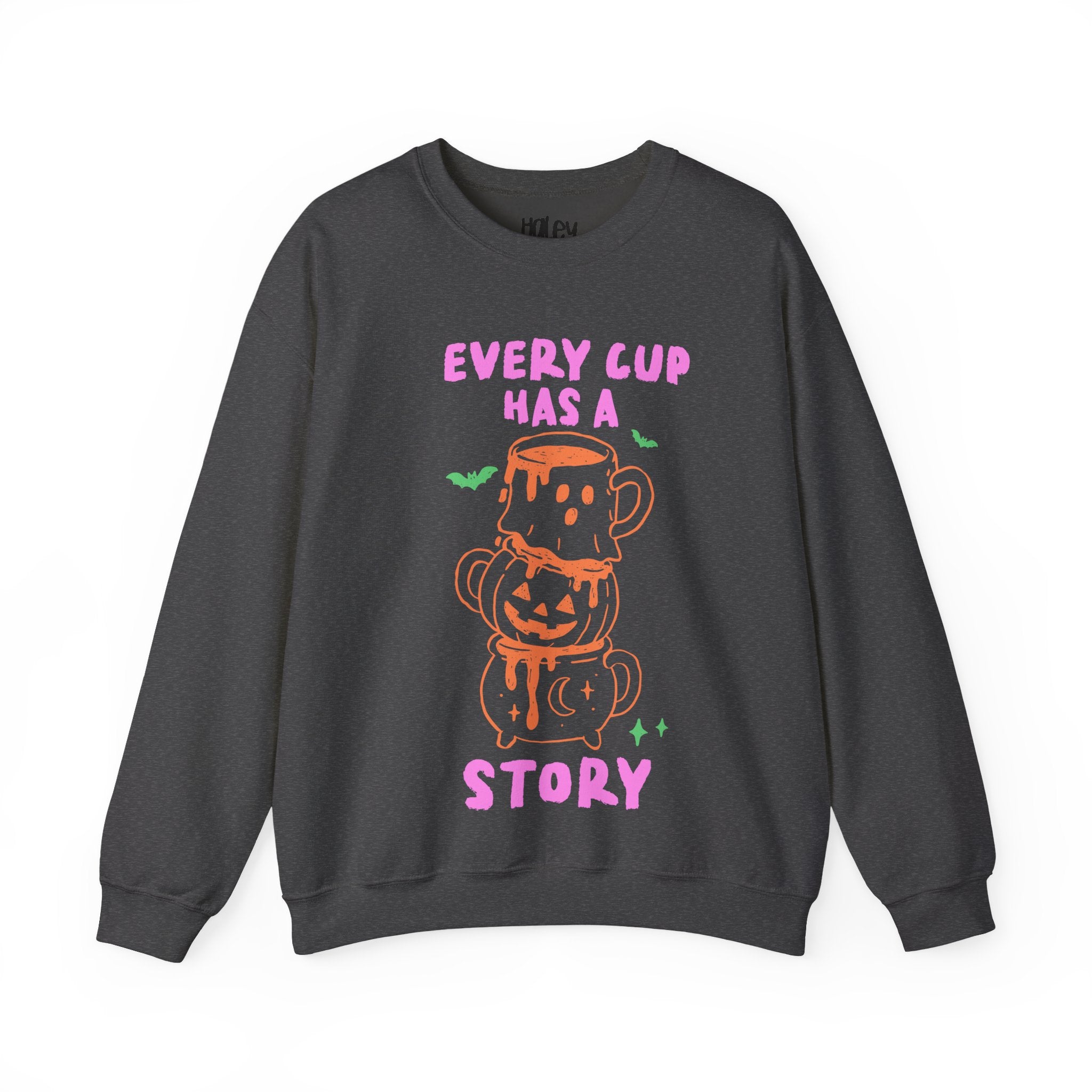 Every Cup Has a Story Cute Stacked Mugs Graphic Sweatshirt