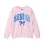 Blue Plaid Bow Senior 2027 Crewneck Sweatshirt