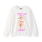Every Cup Has a Story Cute Stacked Mugs Graphic Sweatshirt