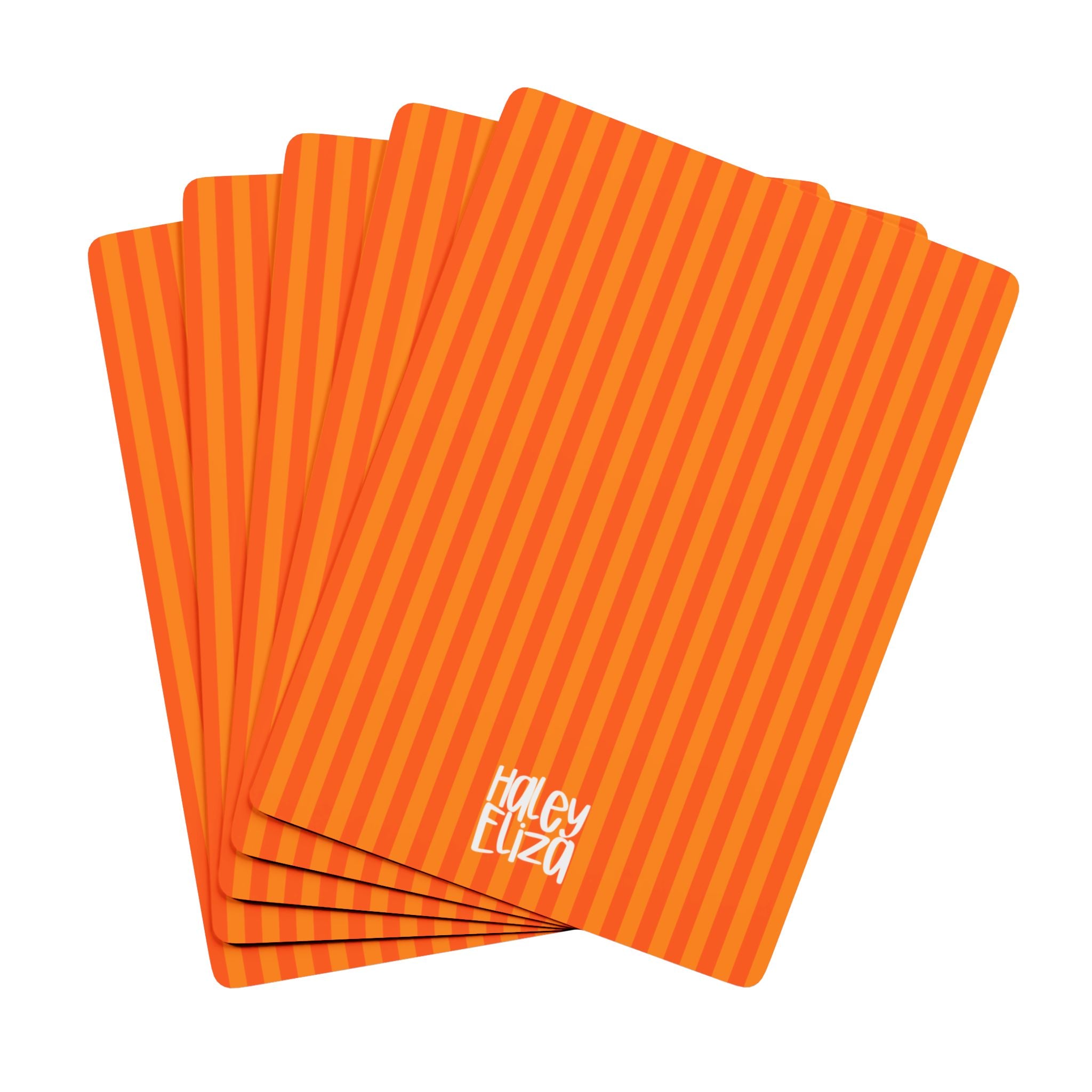 Orange Striped Poker Playing Cards