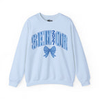 Blue Plaid Bow Senior 2027 Crewneck Sweatshirt