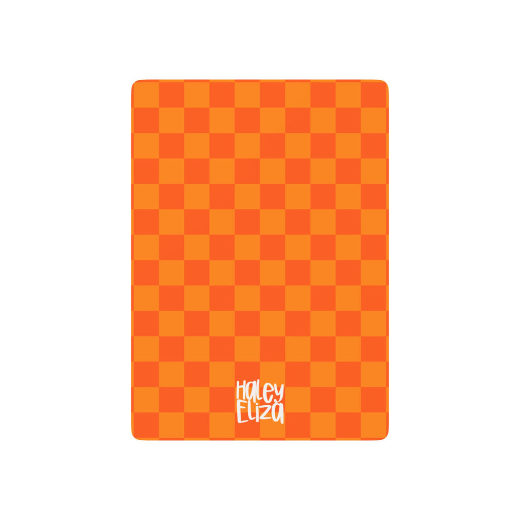 Orange Checkerboard Poker Playing Cards