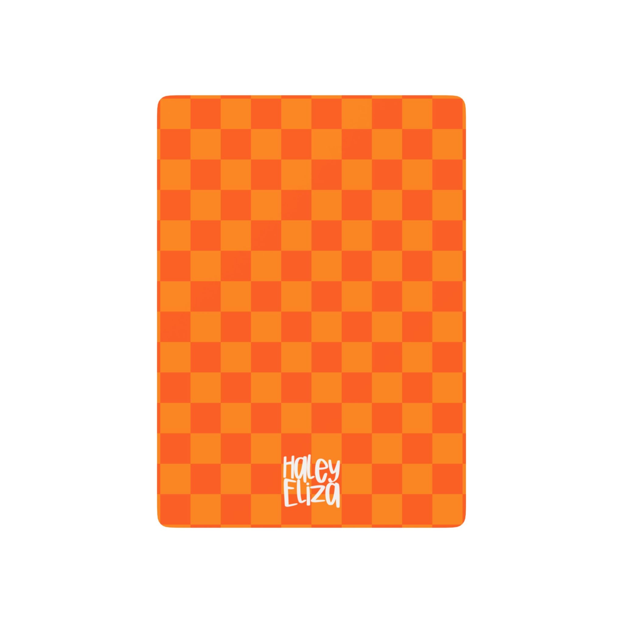 Orange Checkerboard Poker Playing Cards