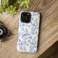 Dusty Blue Toile de Jouy Easter Bunnies Magsafe Phone Case