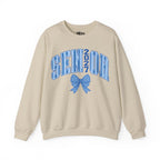 Blue Plaid Bow Senior 2027 Crewneck Sweatshirt