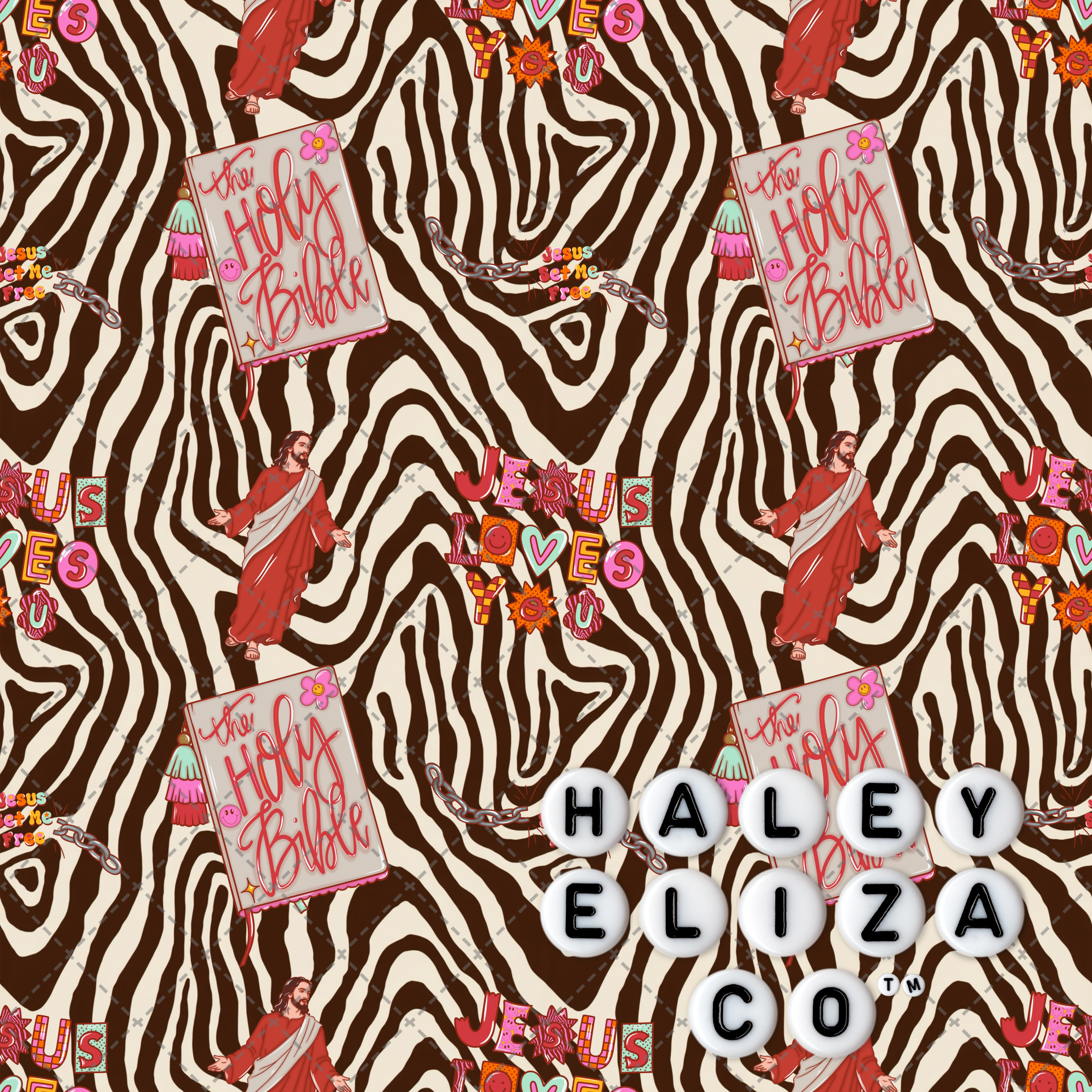 ZEBRA JESUS SAVES SEAMLESS FILE