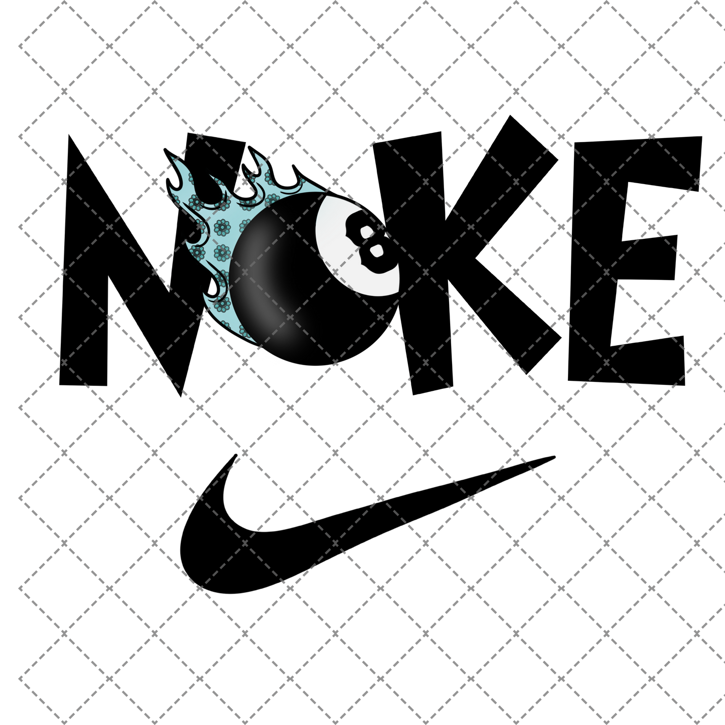 N*** Western Flame 8ball PNG