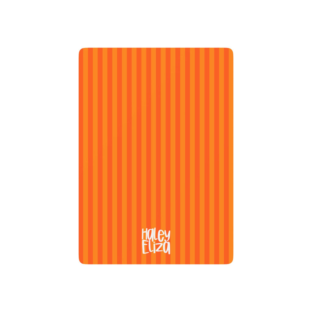 Orange Striped Poker Playing Cards