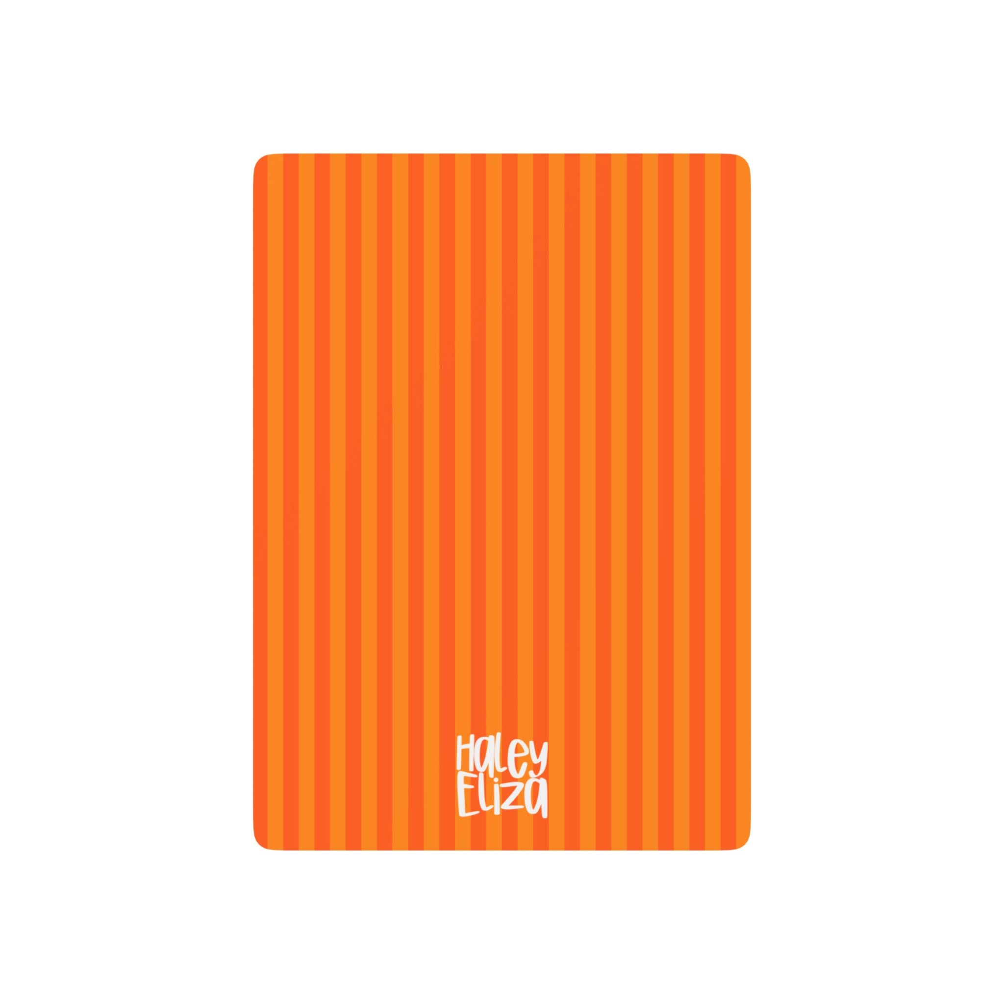 Orange Striped Poker Playing Cards