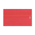 Striped Red & Pink Hand Towel — Bright Kitchen Tea Towel for Modern Home