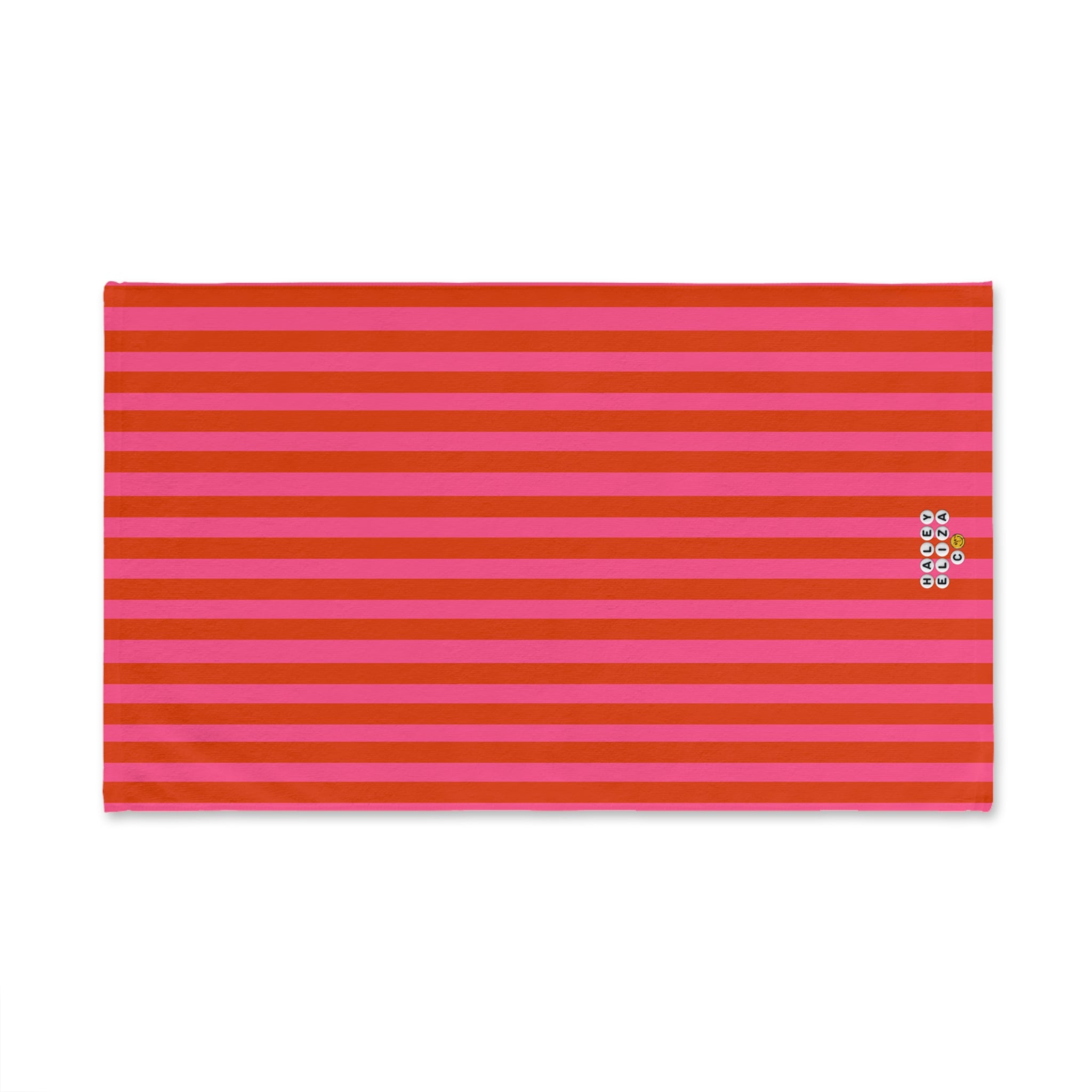 Striped Red & Pink Hand Towel — Bright Kitchen Tea Towel for Modern Home