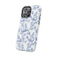 Dusty Blue Toile de Jouy Easter Bunnies Magsafe Phone Case