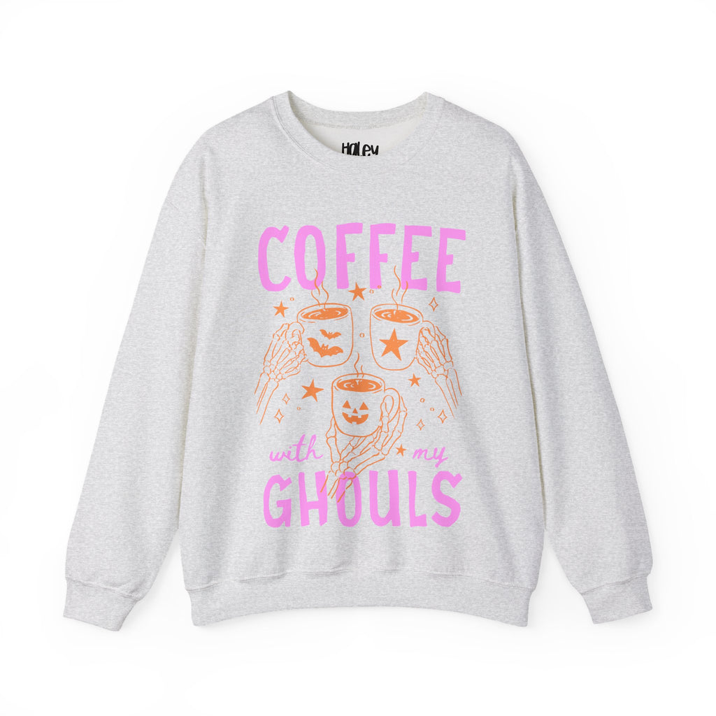 Coffee with My Ghouls Cute Halloween Ghost Coffee Design