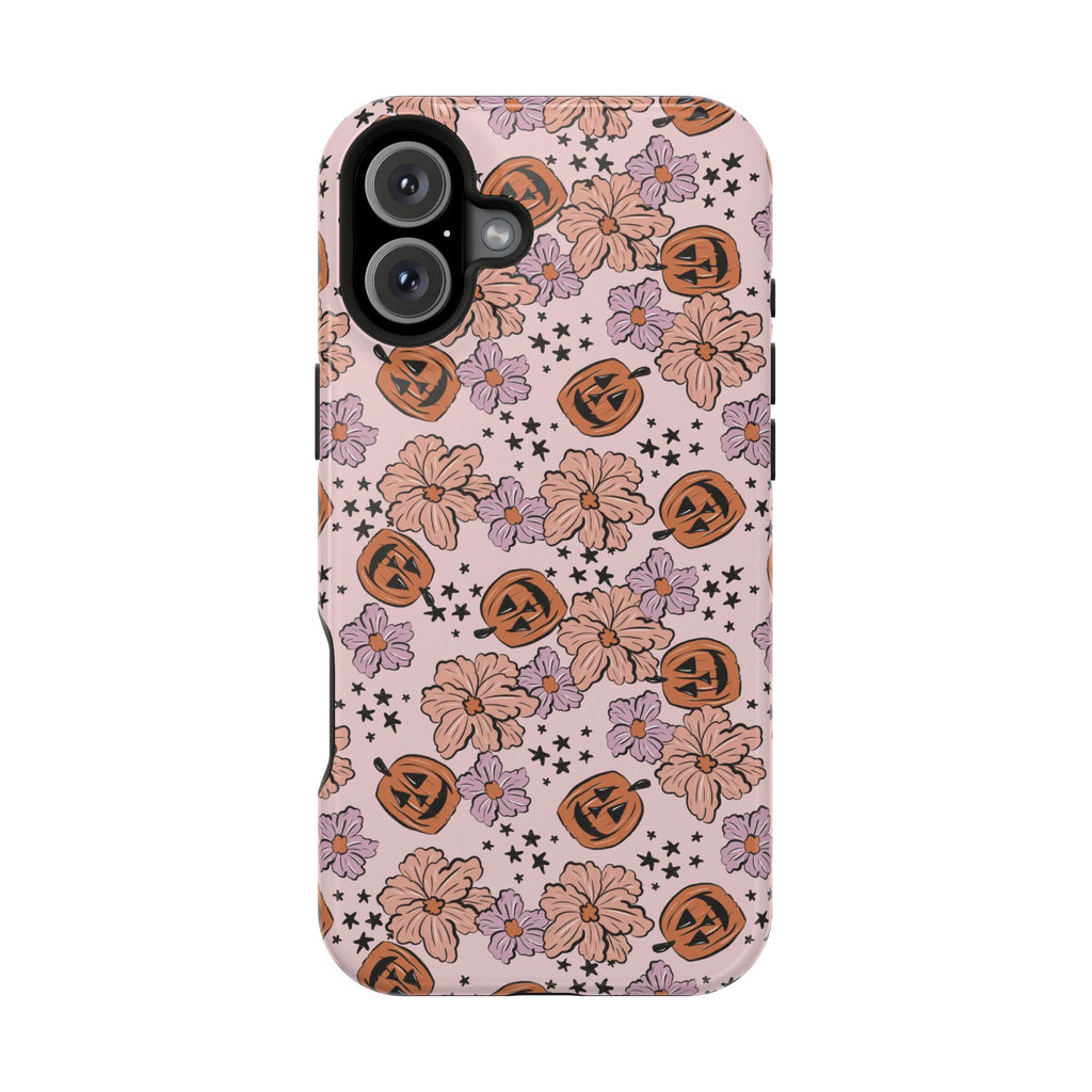 Floral Pumpkin Halloween Magnetic Impact Phone Case