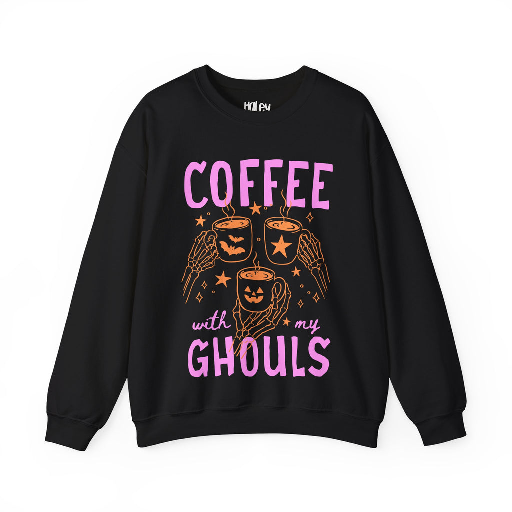 Coffee with My Ghouls Cute Halloween Ghost Coffee Design