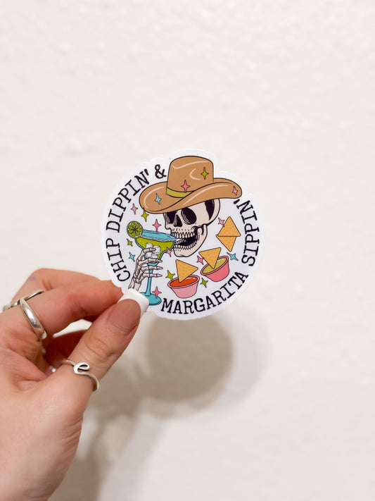 Chip Dippin And Margarita Sippin Sticker