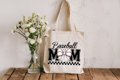 Baseball mom tote bag